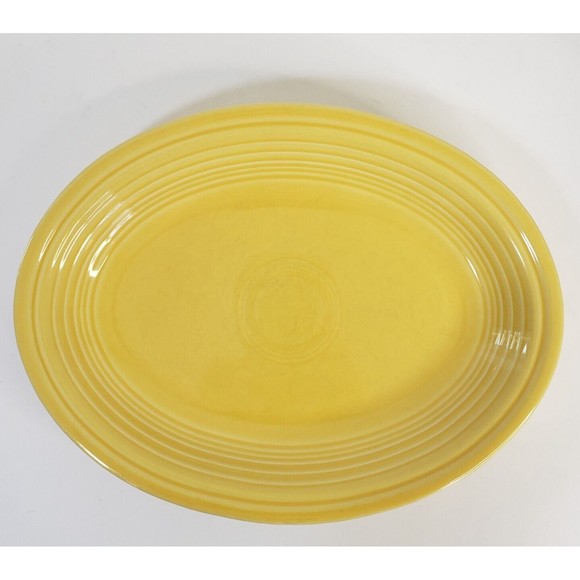 Fiesta Fiestaware  Fiesta Ware Yellow Sunflower Oval Platter 11.5" Dish - Picture 1 of 4
